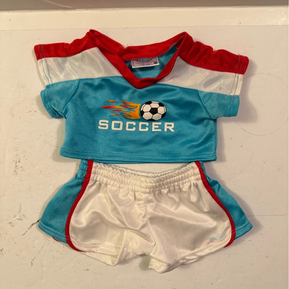 Build-A-Bear Red and Blue Soccer Outfit